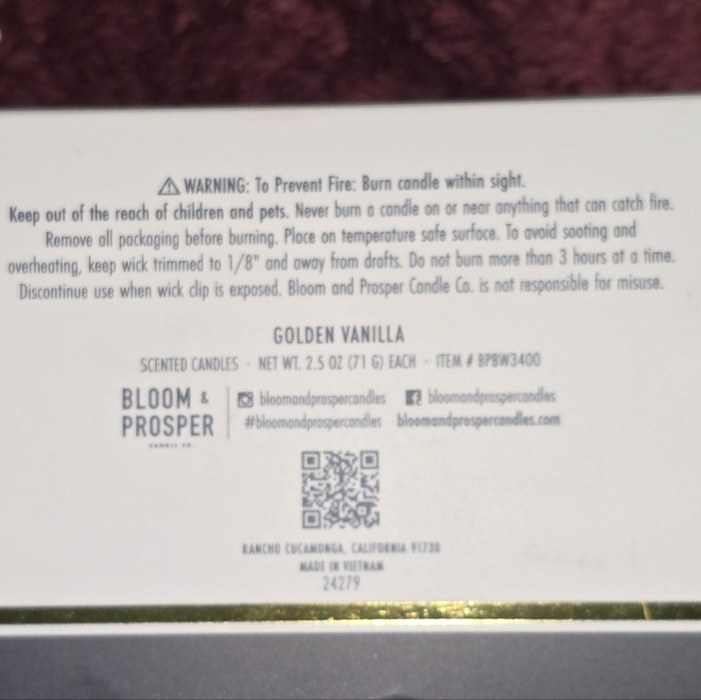 Bloom & Prosper "HOME" candle Set. Golden Vanilla Scent. NWT/NIB - Picture 3 of 5